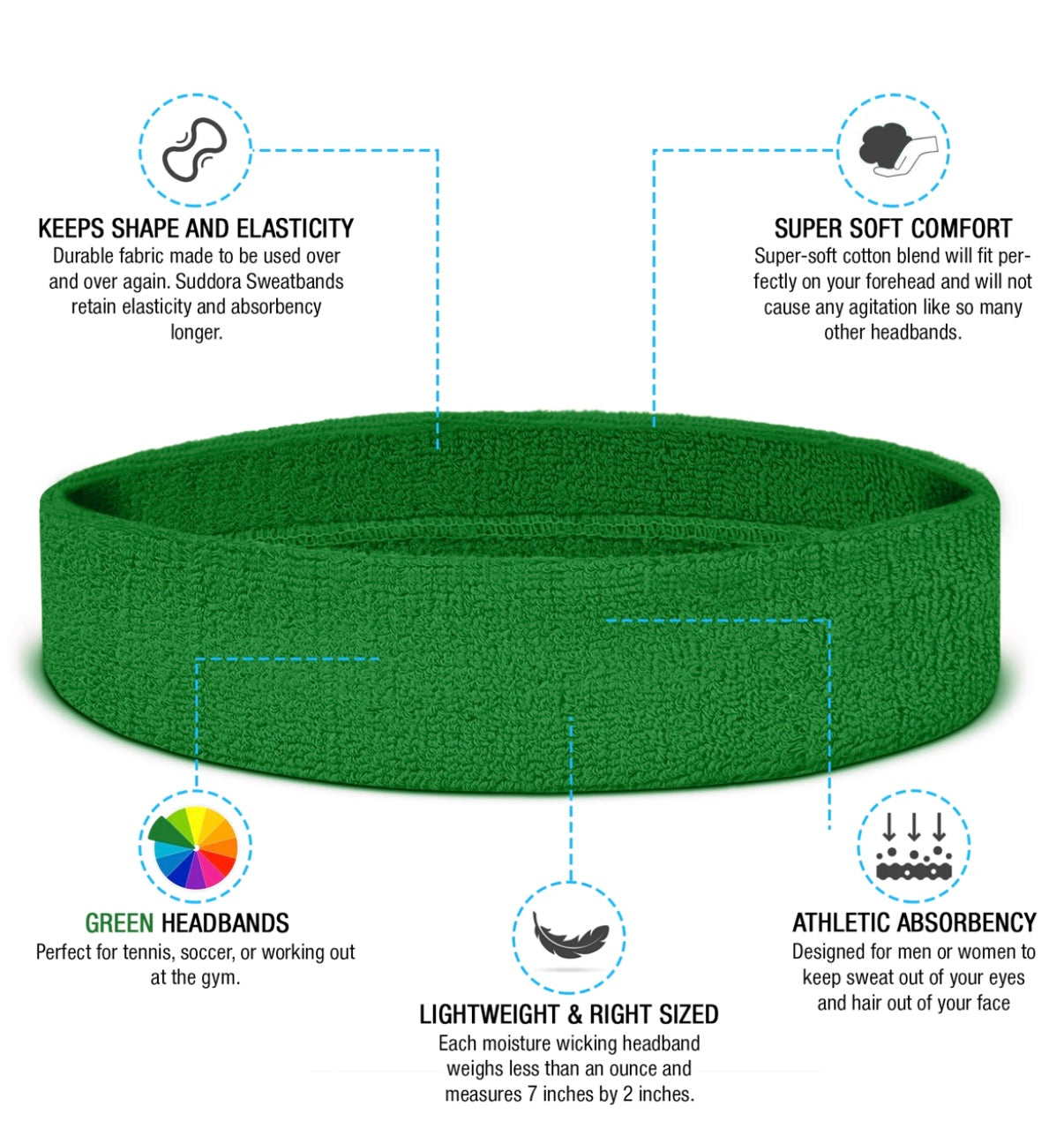 Custom-Fit Athletic Moisture- Wicking Headband - personalized