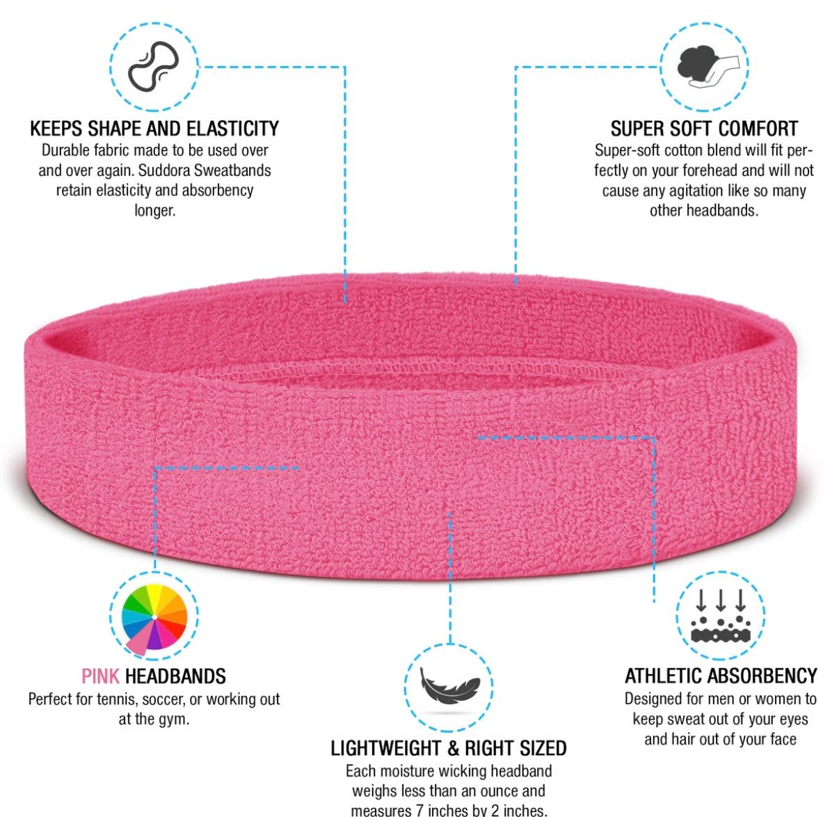 Custom-Fit Athletic Moisture- Wicking Headband - personalized