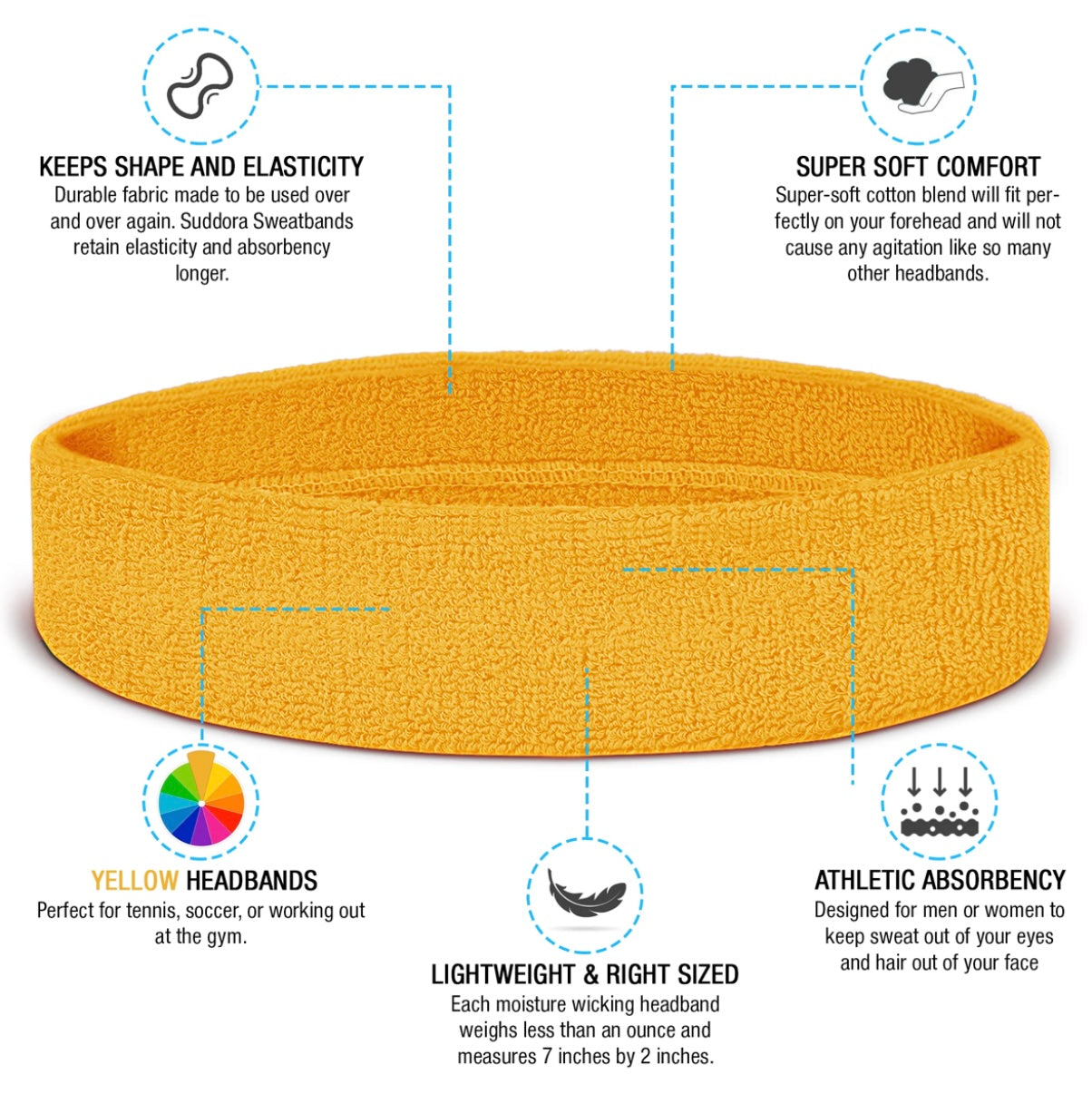 Custom-Fit Athletic Moisture- Wicking Headband - personalized