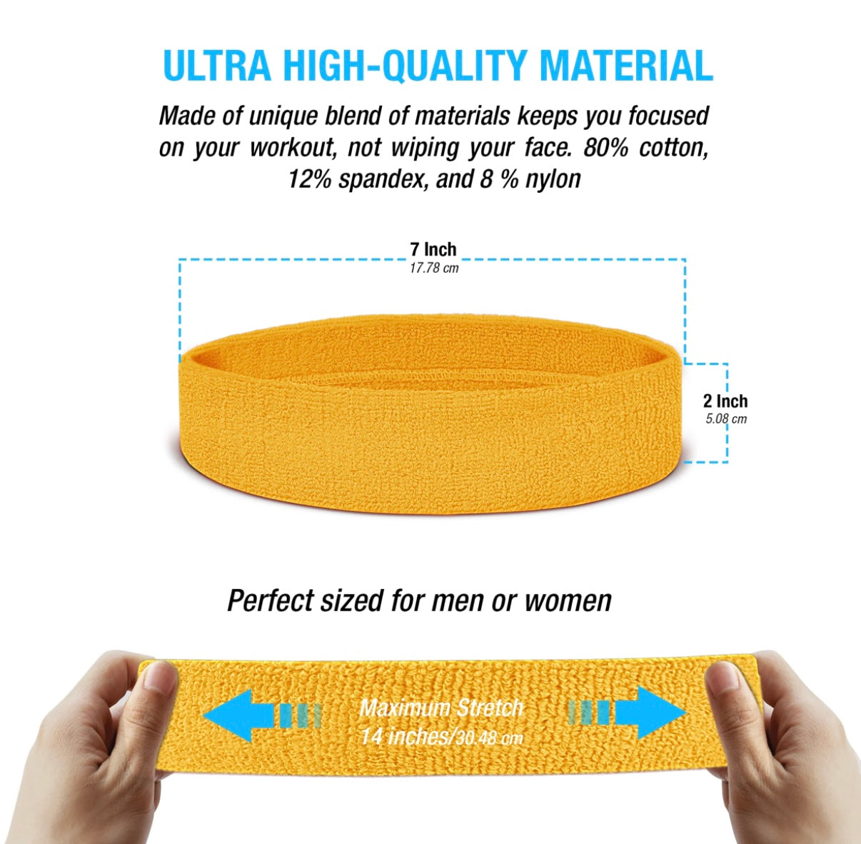 Custom-Fit Athletic Moisture- Wicking Headband - personalized