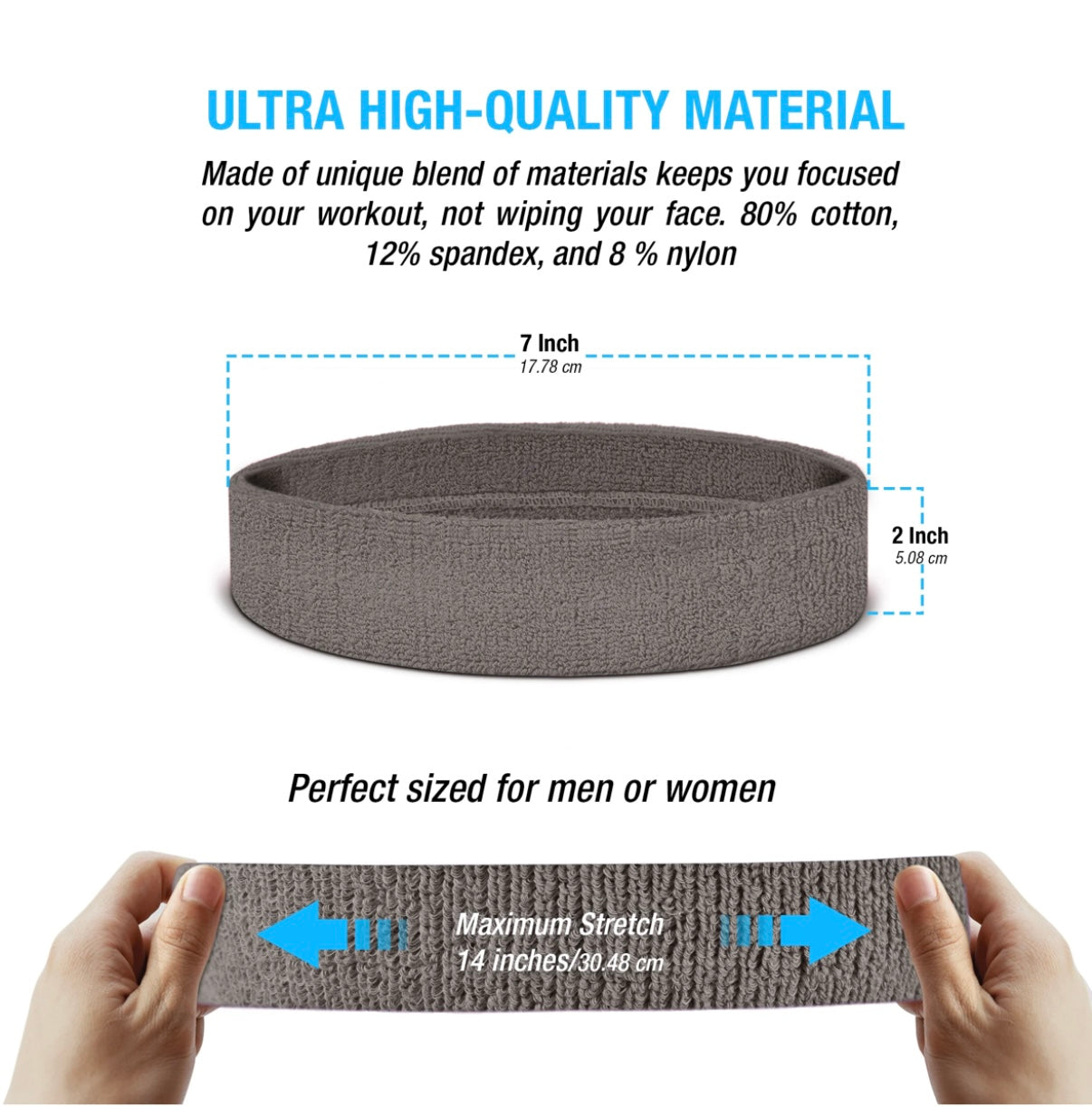 Custom-Fit Athletic Moisture- Wicking Headband - personalized