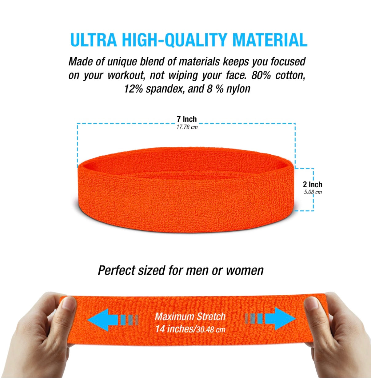 Custom-Fit Athletic Moisture- Wicking Headband - personalized