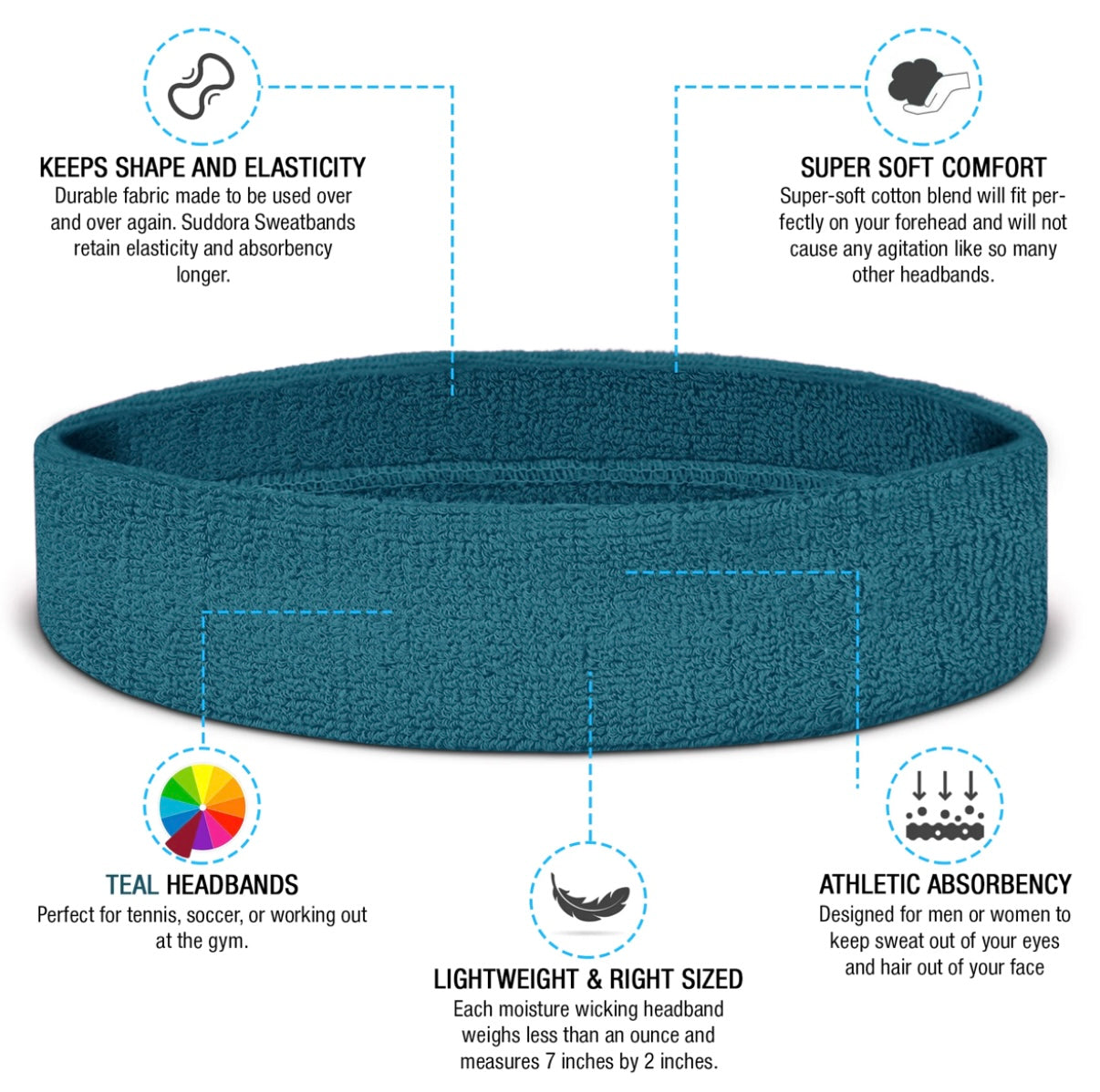 Custom-Fit Athletic Moisture- Wicking Headband - personalized