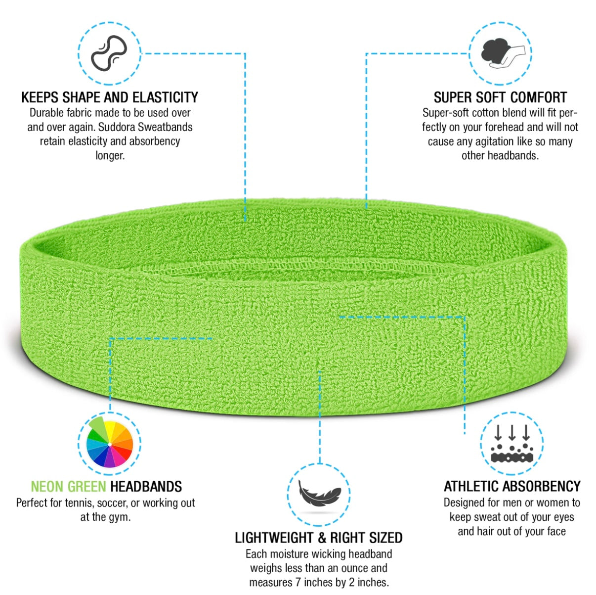 Custom-Fit Athletic Moisture- Wicking Headband - personalized