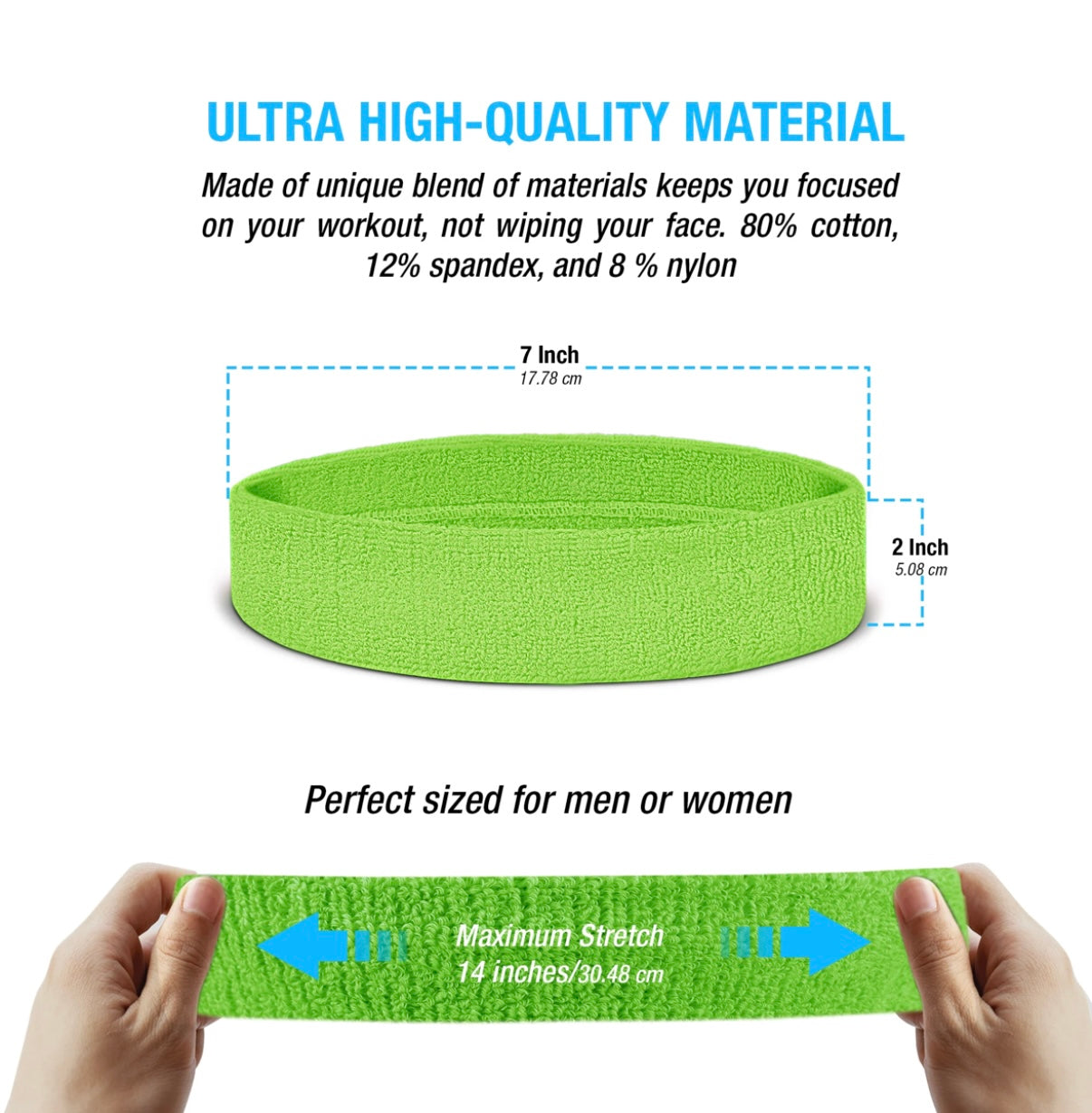 Custom-Fit Athletic Moisture- Wicking Headband - personalized