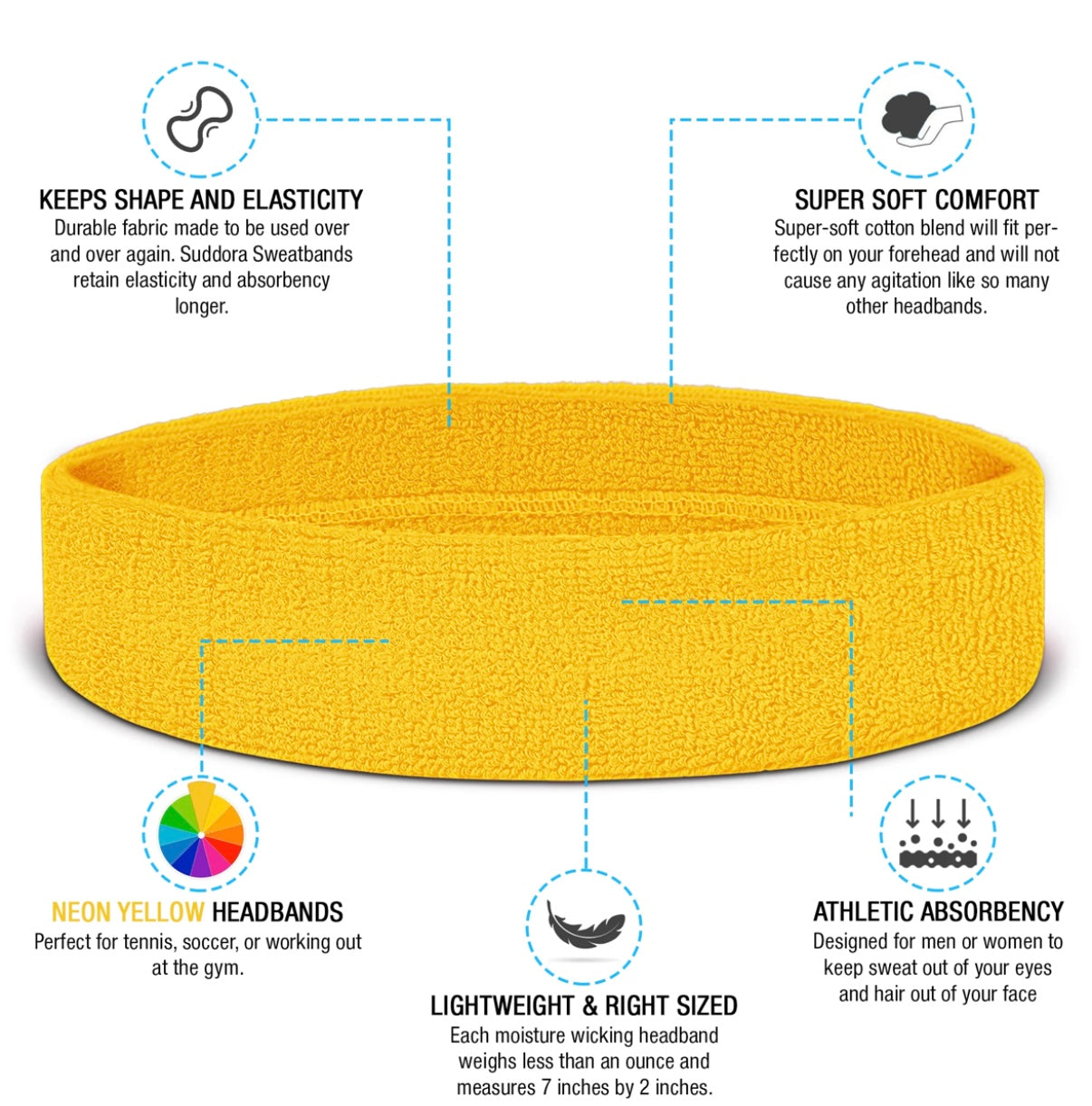 Custom-Fit Athletic Moisture- Wicking Headband - personalized