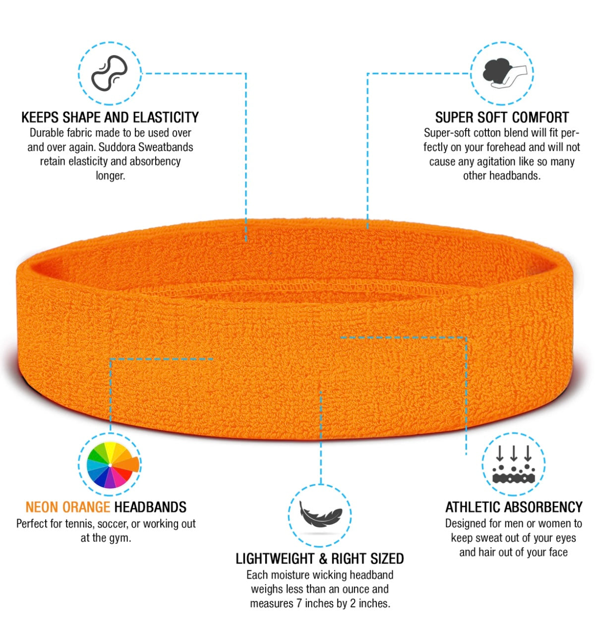Custom-Fit Athletic Moisture- Wicking Headband - personalized