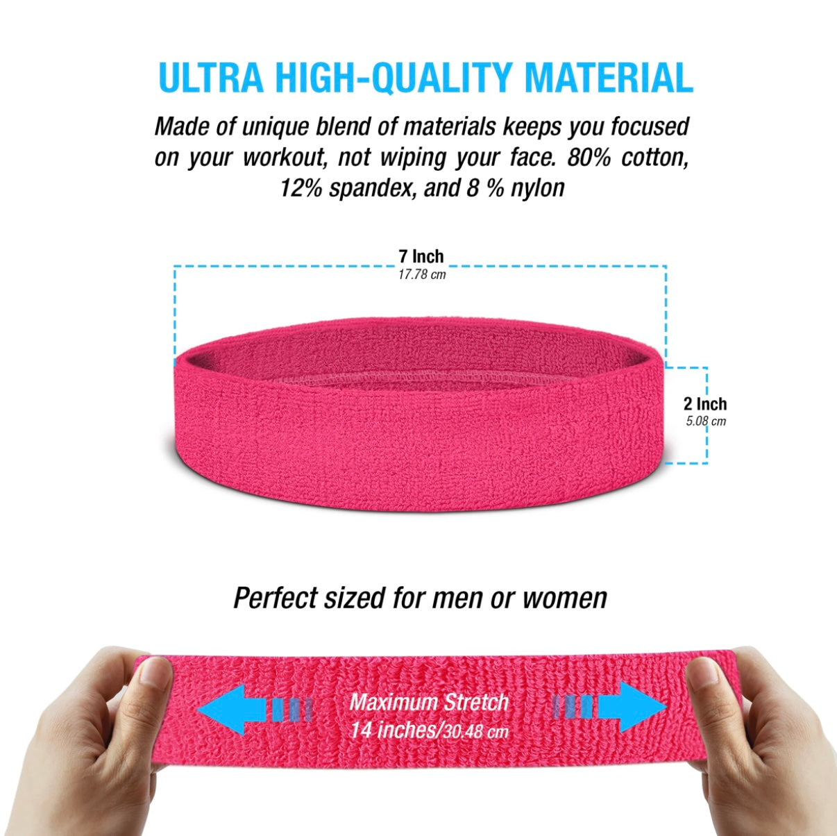 Custom-Fit Athletic Moisture- Wicking Headband - personalized