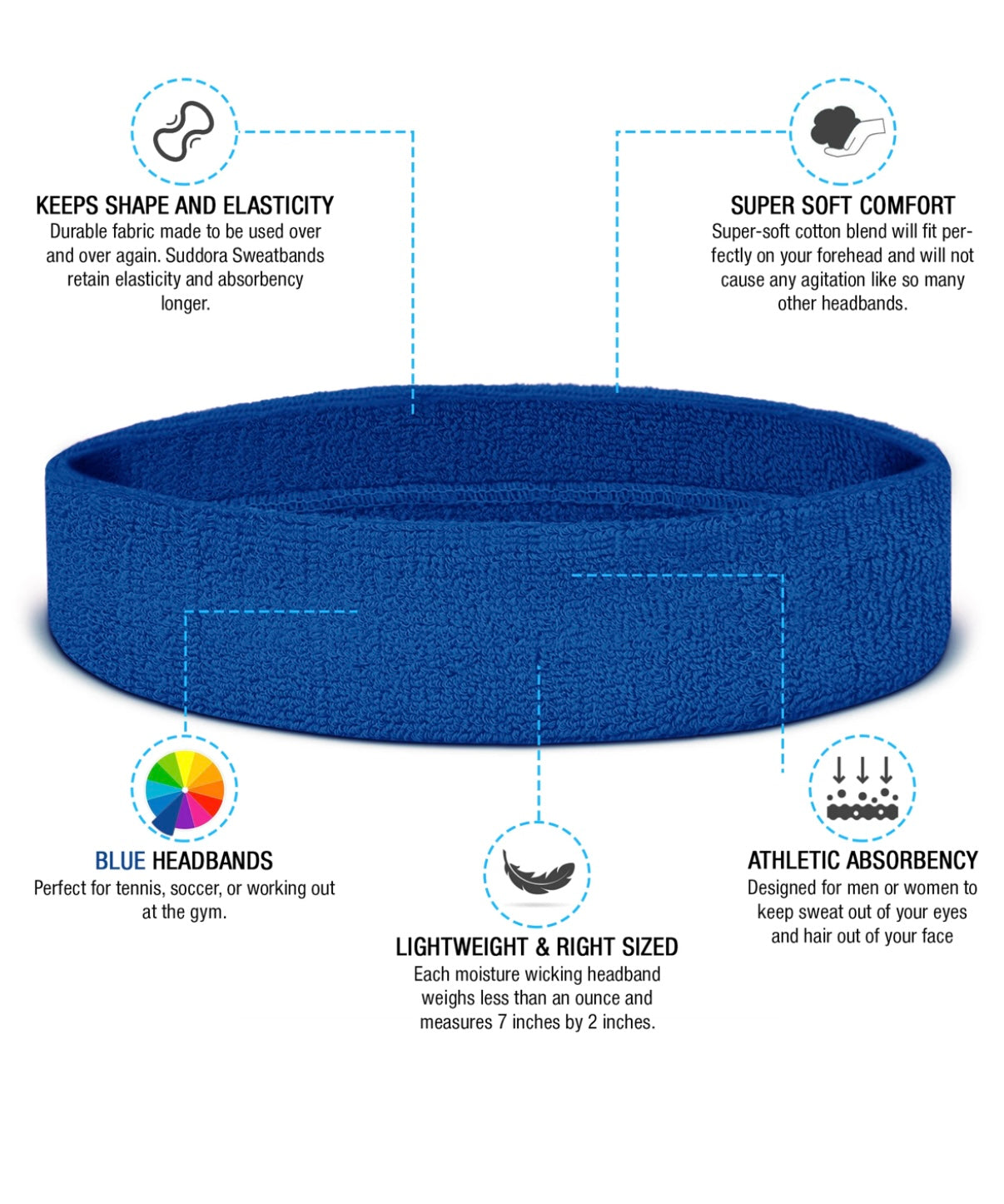 Custom-Fit Athletic Moisture- Wicking Headband - personalized
