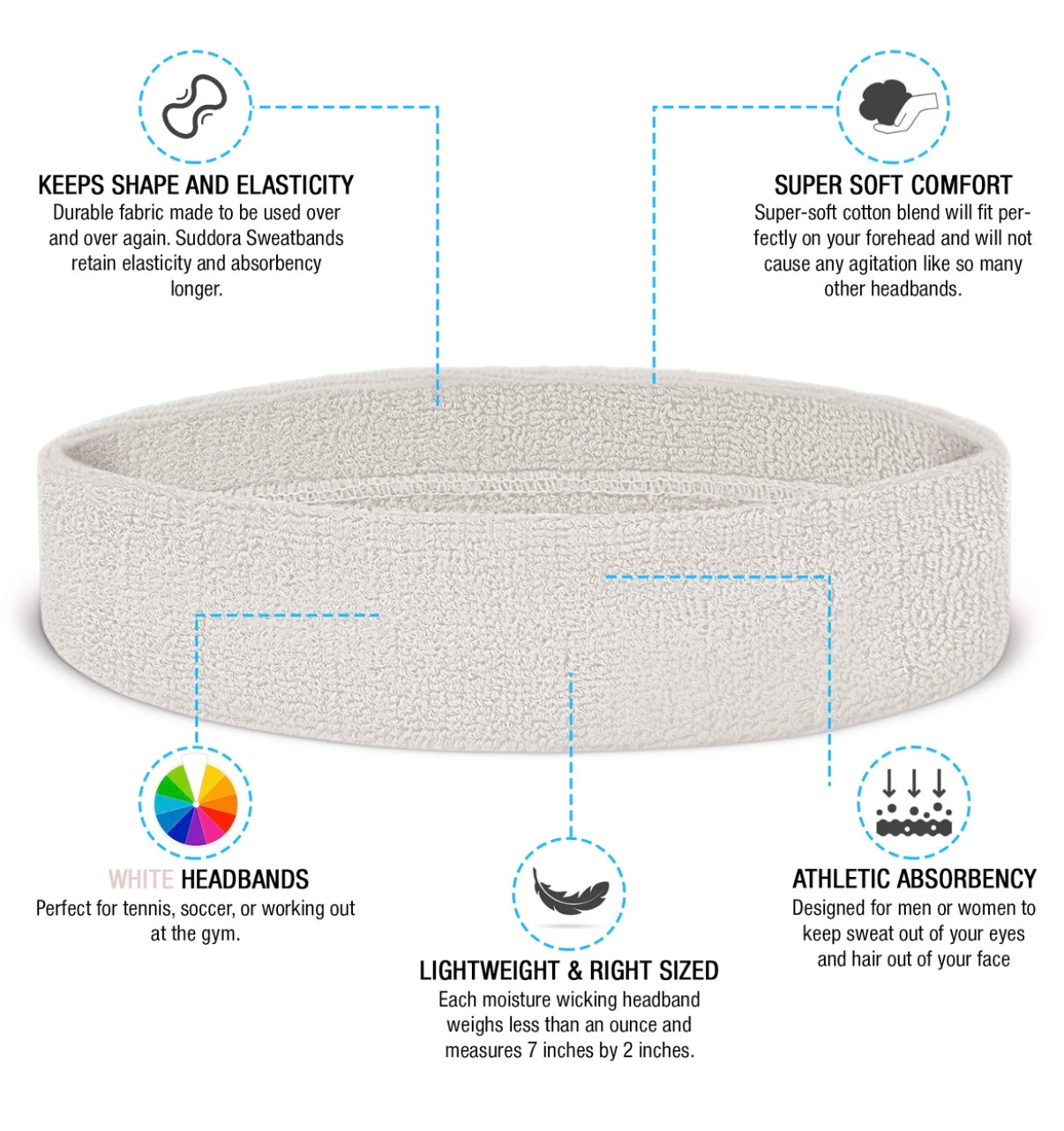 Custom-Fit Athletic Moisture- Wicking Headband - personalized