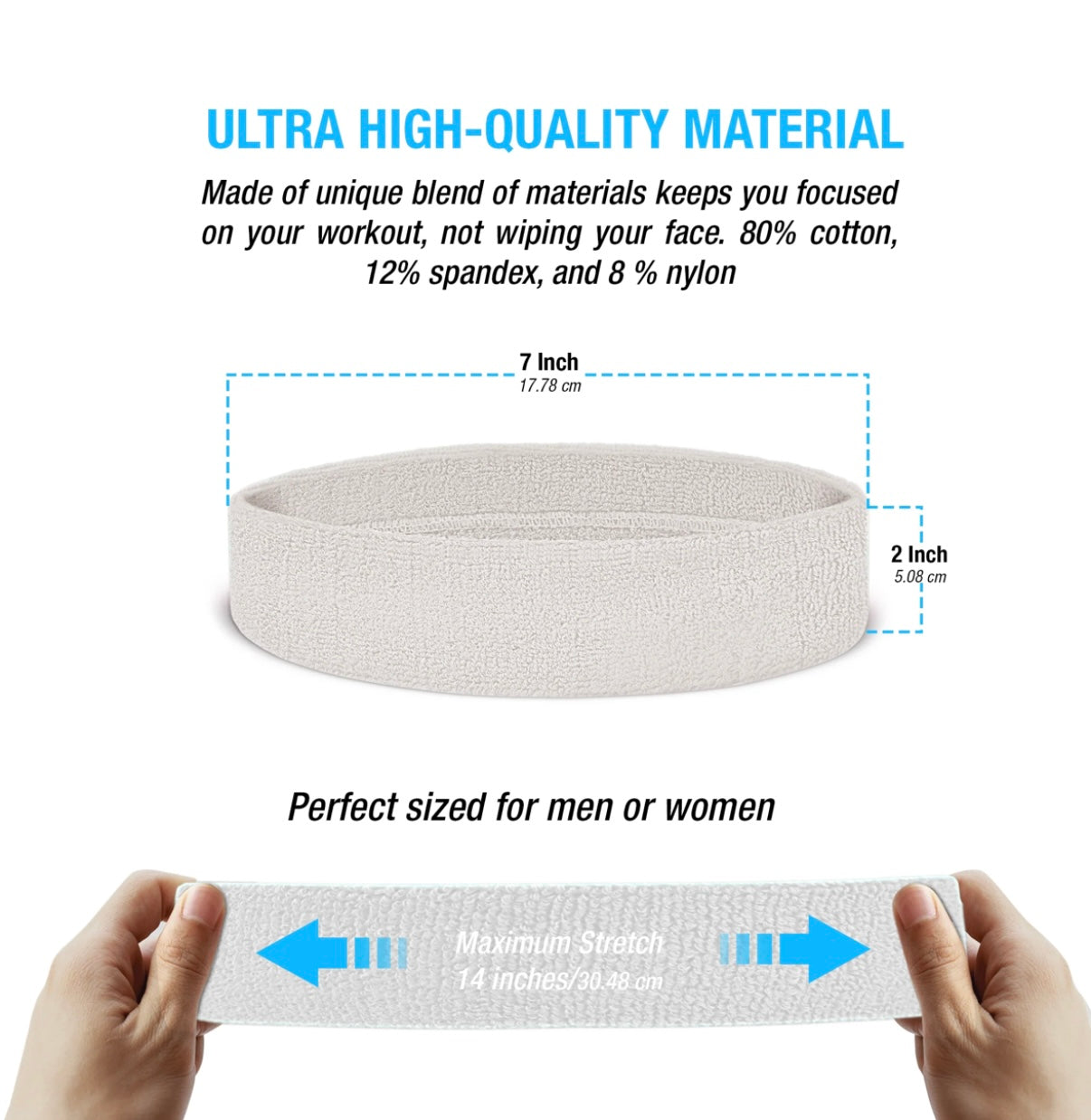 Custom-Fit Athletic Moisture- Wicking Headband - personalized