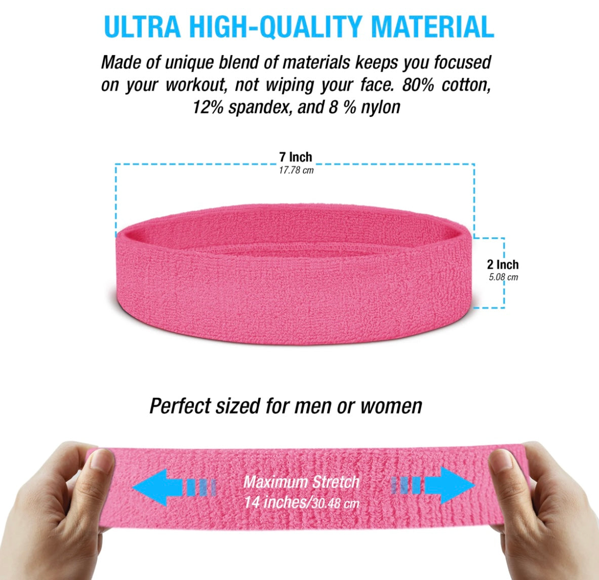 Custom-Fit Athletic Moisture- Wicking Headband - personalized