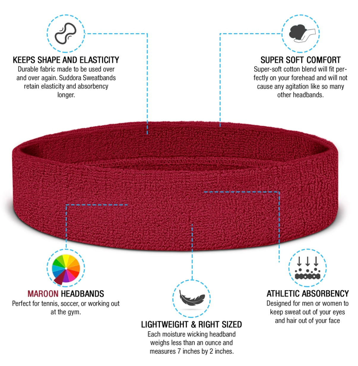 Custom-Fit Athletic Moisture- Wicking Headband - personalized