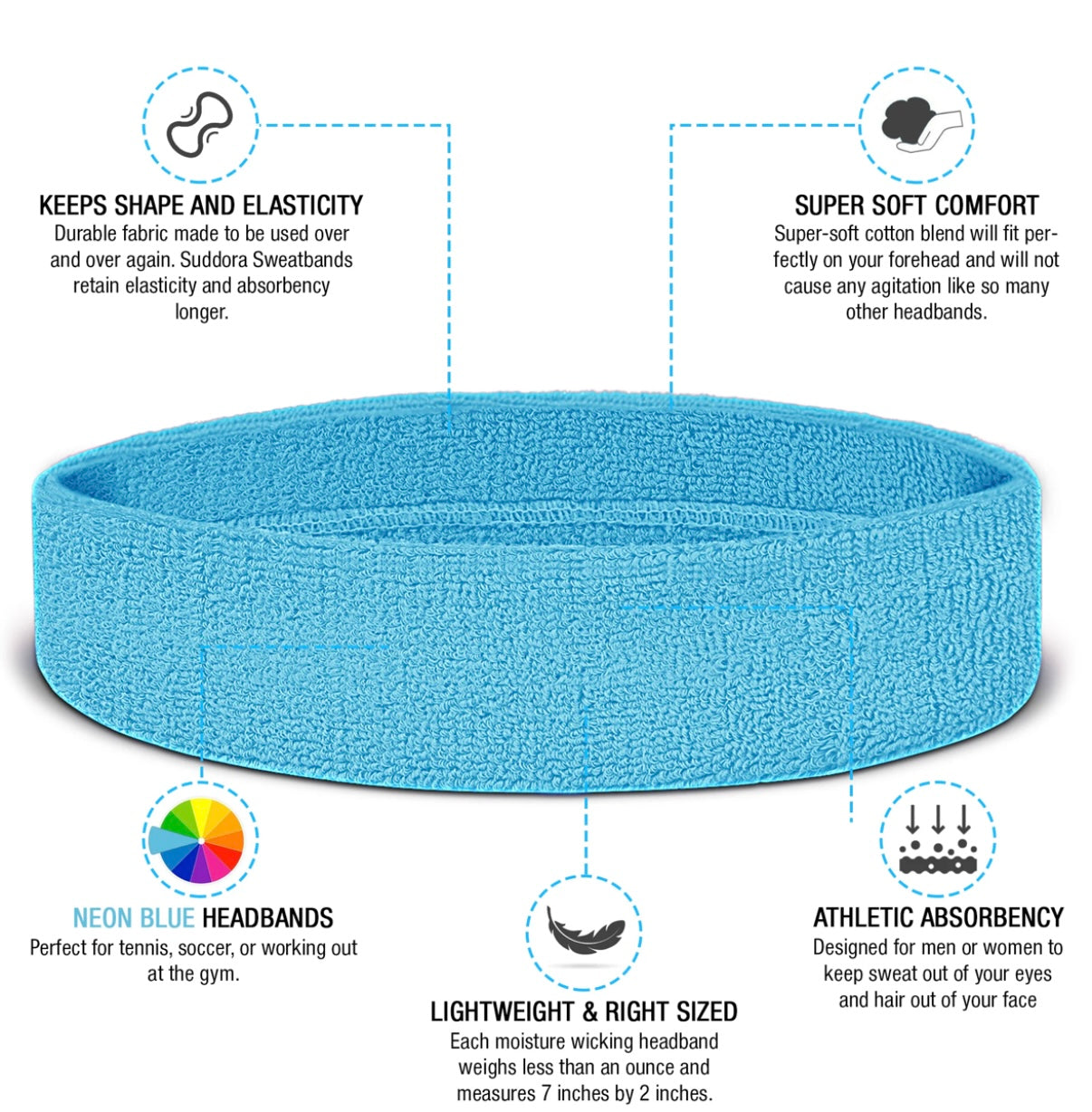 Custom-Fit Athletic Moisture- Wicking Headband - personalized