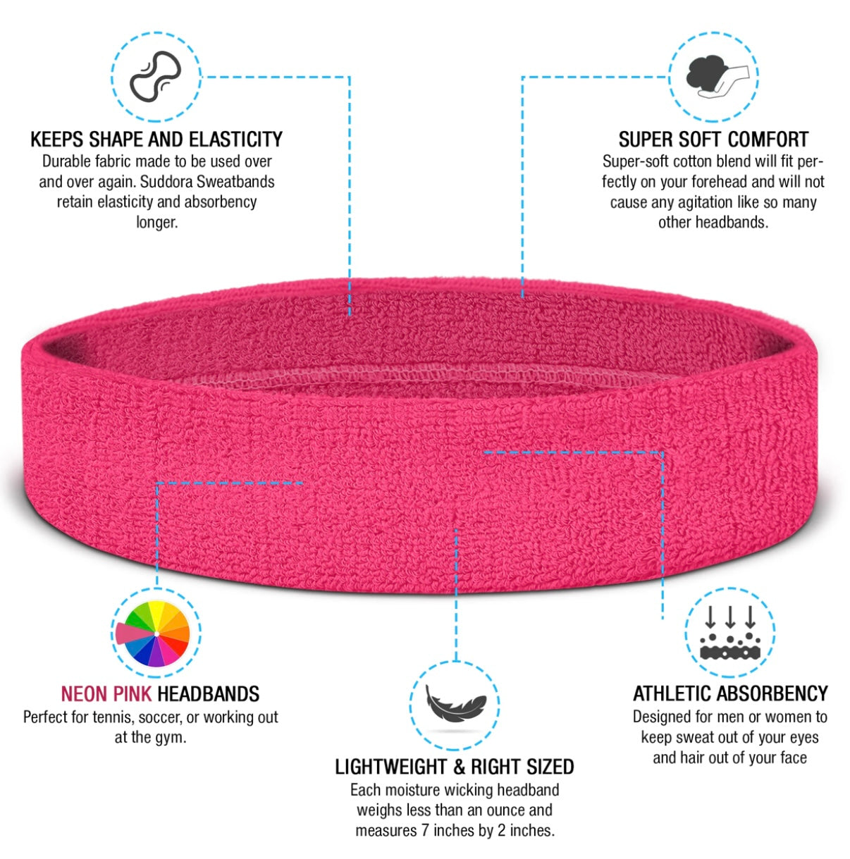Custom-Fit Athletic Moisture- Wicking Headband - personalized